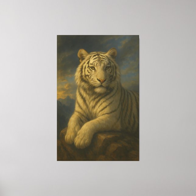 Toile Majestic White Tiger – Fine Art Print (Recto)