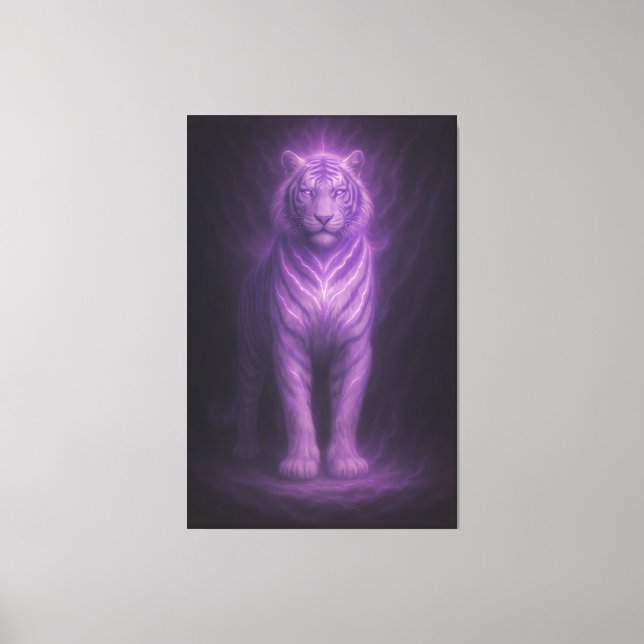 Toile Majestic White Tiger of Purple Lightning (Recto)