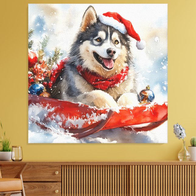 Toile Malamute d'Alaska dans la boue Laisser il neige No (Insitu(Salon))
