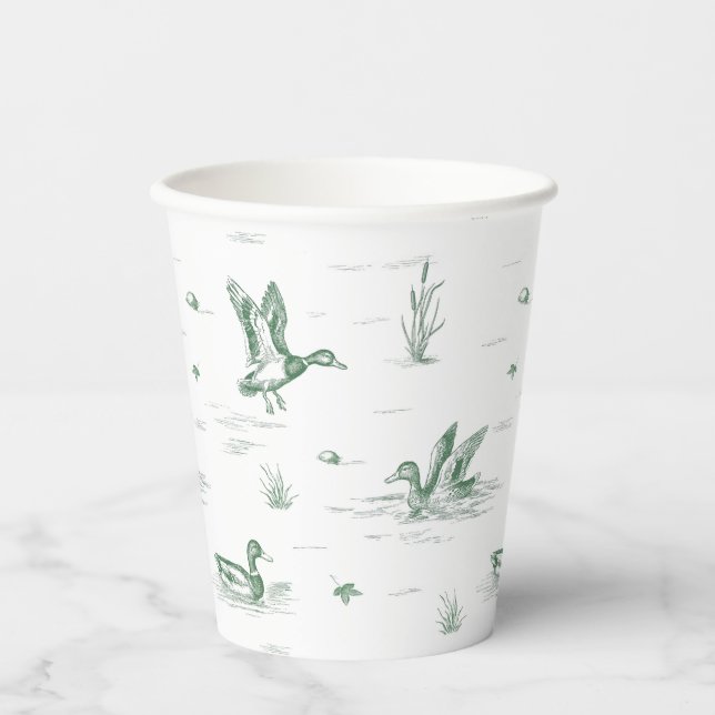 Toile Mallard Duck Gender Neutral Pappbecher (Vorderseite)