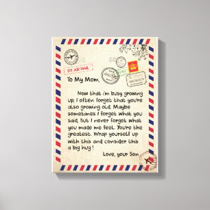 Toile Maman Cadeaux Lettre À Ma Mère Amour Du Fils