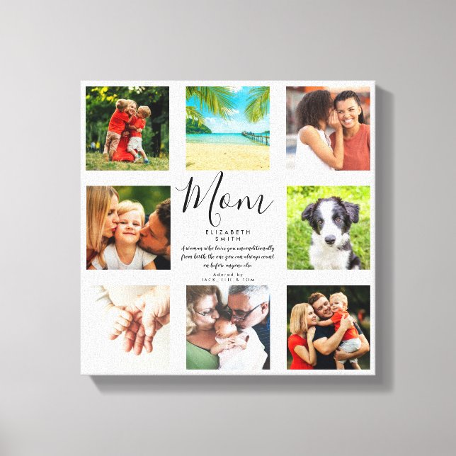 Toile Maman Citer Modern Chic Family Photo Collage (Recto)