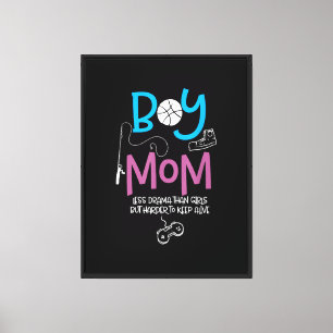 Toile Maman drôle de garçons Maman fière Bonne fête des