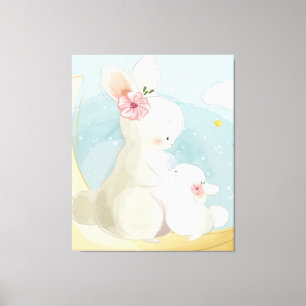 Toile Maman Et Bébé Lapin Cadeau pour enfants