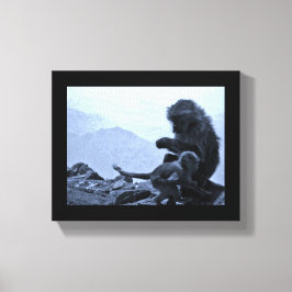 Toile Maman et bébé singe