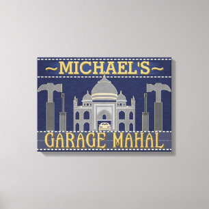 Toile Man Cave Funny Garage Mahal Tools   Nom personnali