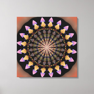 Toile Mandala à motifs floraux