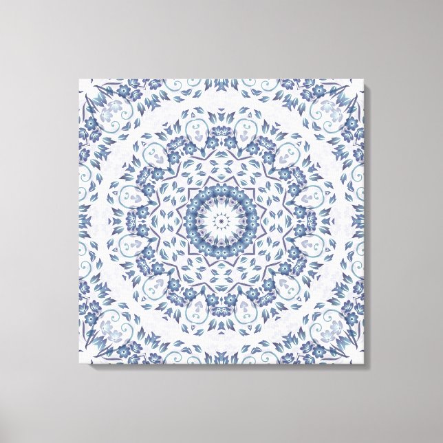 Toile Mandala bleu gris (Recto)