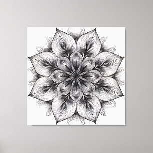 Toile Mandala Fleurie en Couches