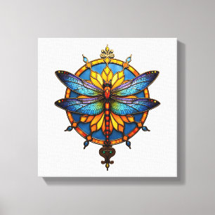 Toile Mandala Libellule Lumineuse Géométrie Sacrée Spiri
