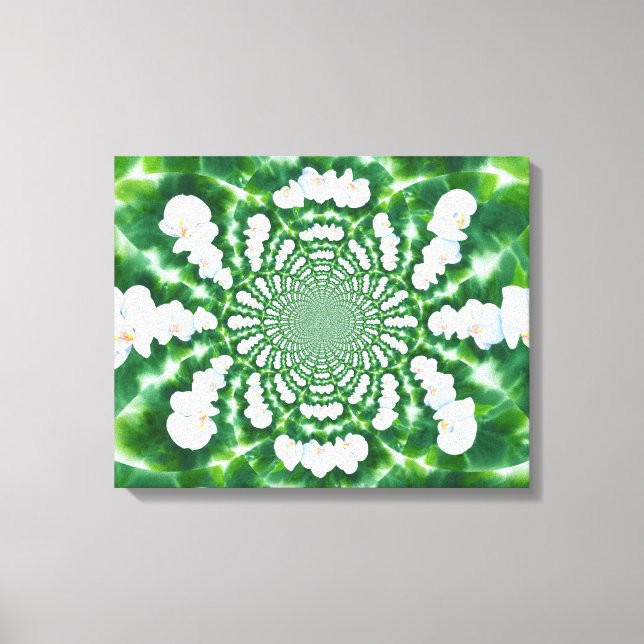 Toile Mandala Orchidée blanche (Recto)