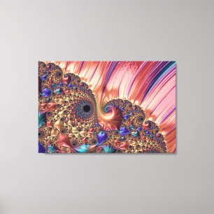 Toile Mandelbrot Set Art numérique fractal rose et or