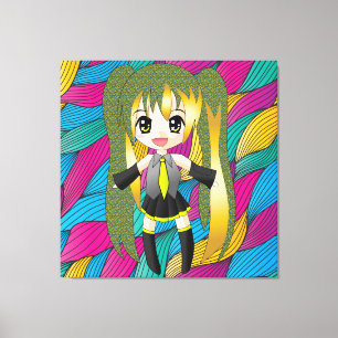 Toile Manga Anime Girl Wrapped Canvas