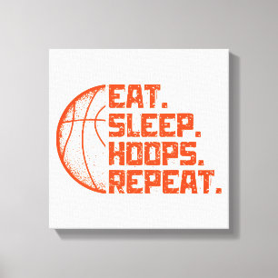 Toile Manger Dormir Hoops Répéter Basketball Citations D
