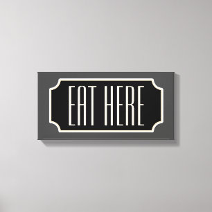 Toile Manger Ici Diner Signal Cuisine Canvas Art Décor C