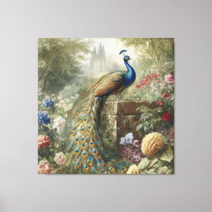 Toile Manoir Paon Pastoral Art du Paysage Romantique