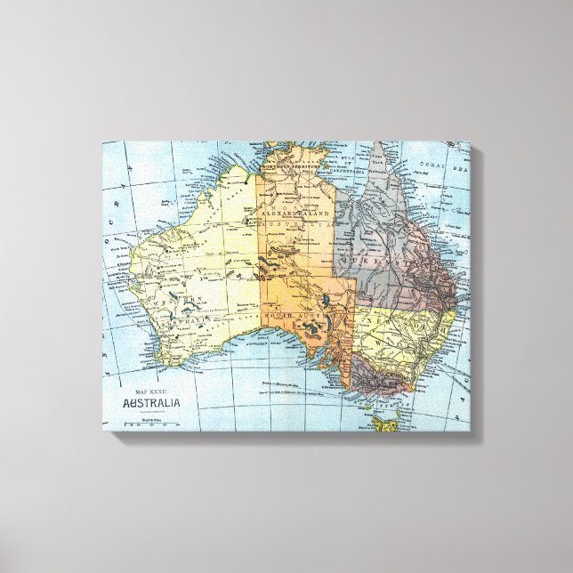 Toile MAP : AUSTRALIE, c1890 (Recto)