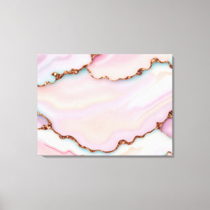 Toile Marbre rose clair Agate Collection moderne