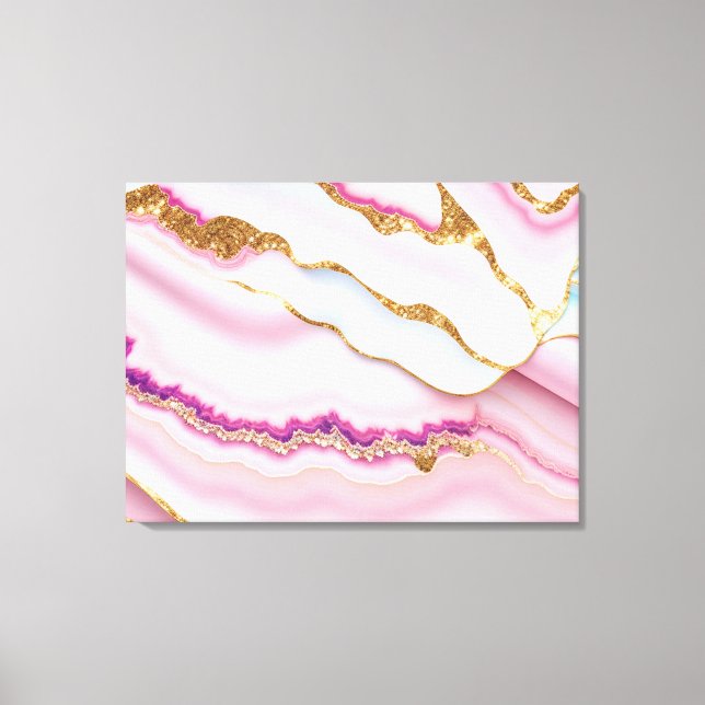 Toile Marbre rose clair Agate Collection tendance (Recto)