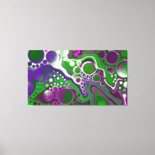Toile Marbre vert et violet Fluid Art moderne Abstrait