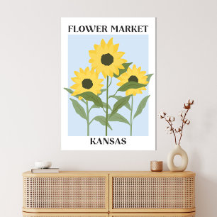 Toile Marché de fleurs Kansas tournesol jaune Floral