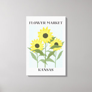 Toile Marché de fleurs Kansas Tournesol jaune Floral
