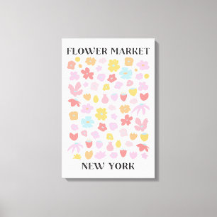 Toile Marché de Fleurs New York Jardin Floral de Printem