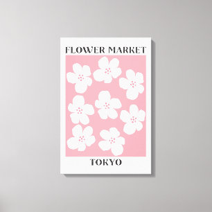 Toile Marché de Fleurs Tokyo Fleur de Cerisier Rose Flor