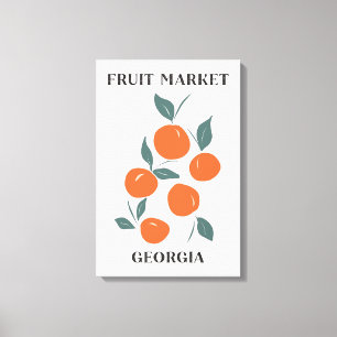 Toile Marché de fruits Géorgie Oranges Pêches Nourriture