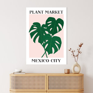 Toile Marché de plantes Mexique Monstera verte Plante d'
