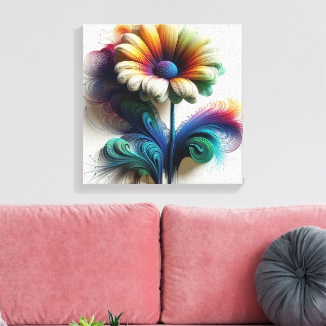 Toile Marguerites Abstraites dans les ondes électromagné (Insitu(Salon))