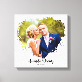 Toile Mariage Couple Photo Aquarelle Anniversaire