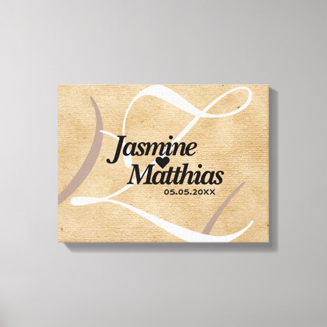 Toile Mariage de Burlap Vintage rustique (Recto)