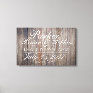 Toile Mariage en bois vieilli Imprimer