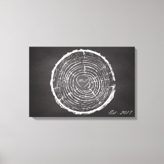Toile Mariage Livre d'invité Alternative - Arbre Anneaux