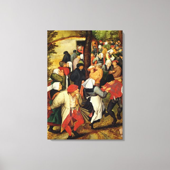 Toile Mariage rustique, détail des gens qui dansent (Recto)
