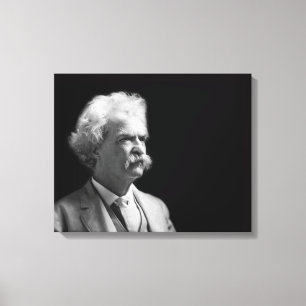 Toile Mark Twain iconique vintage noir et blanc