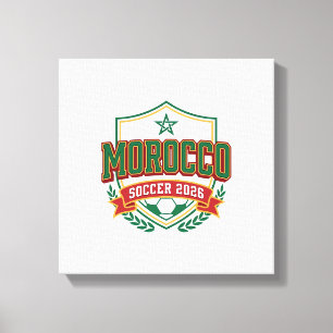 Toile Maroc Football 2026 Football Gras Pays Typographie