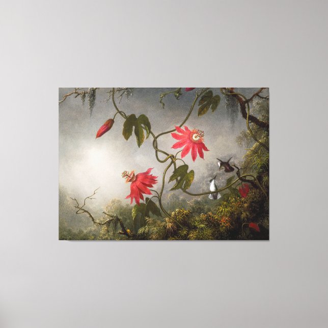 Toile MARTIN J. HEADE - Fleurs de passion et colibris (Recto)
