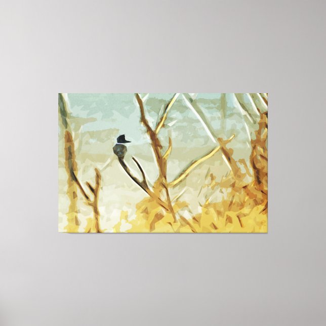 Toile Martin-pêcheur ceinturé à l'abrégé sur bord de (Recto)