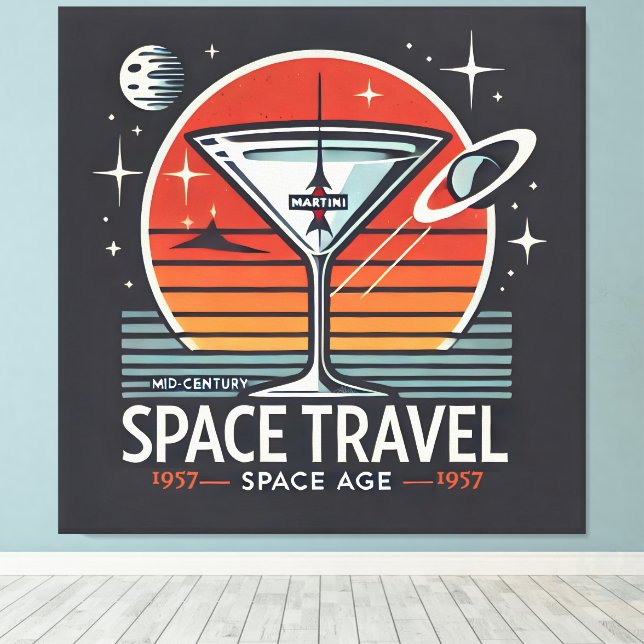 Toile Martini Space Travel 1957 Space Age Logo (Insitu (Plancher de Bois))