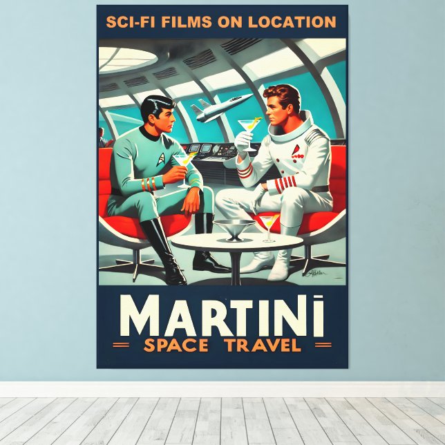 Toile Martini Space Travel Poster Films Sci-Fi Dans L'Es (Insitu (Plancher de Bois))