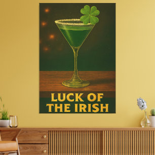 Toile Martini Trèfle Chance de la Saint-Patrick