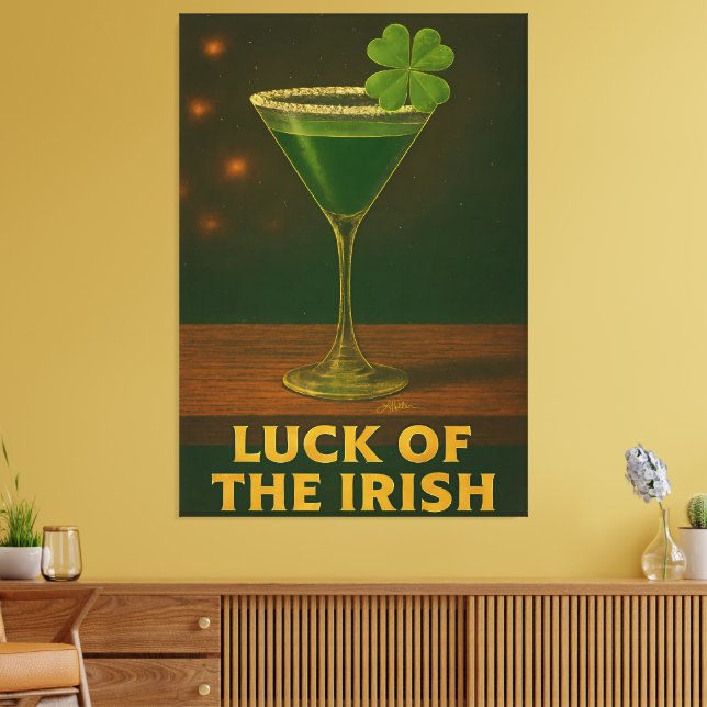 Toile Martini Trèfle Chance de la Saint-Patrick (Insitu(Salon))