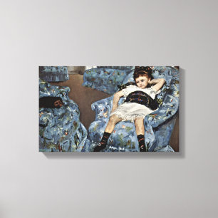 Toile Mary Cassatt - petite fille dans le fauteuil bleu