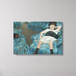 Toile Mary Cassatt - Petite fille dans un fauteuil bleu
