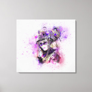 Toile Mascarade aquarelle