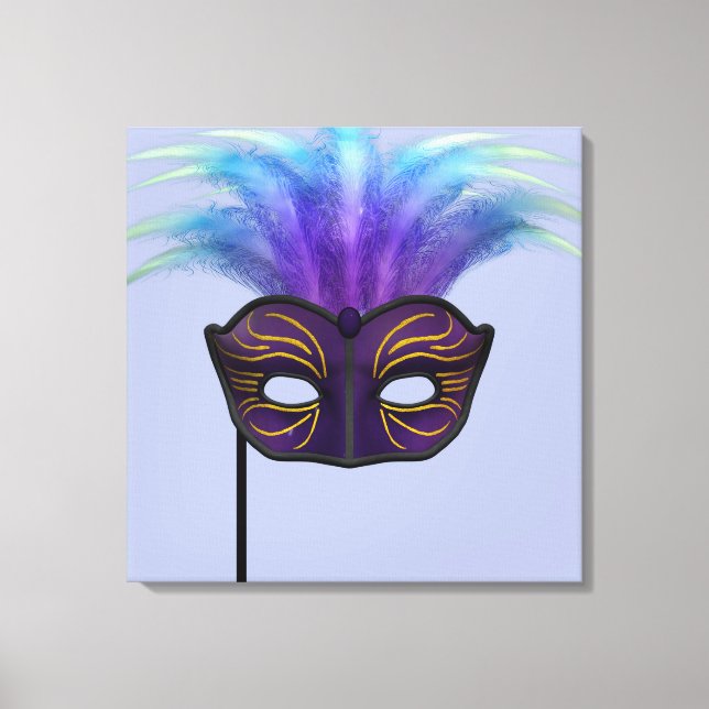 Toile Masque de mascarade violet pour la fête du carnava (Recto)