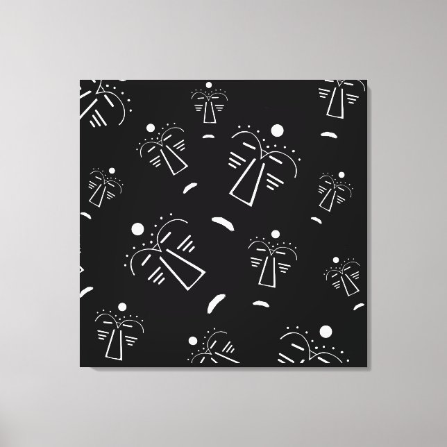 Toile Masque noir tribal autochtone Abstrait (Recto)