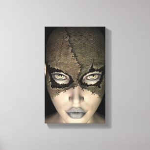 Toile Masque pointé Masque Femme Visage Étiquette Impres